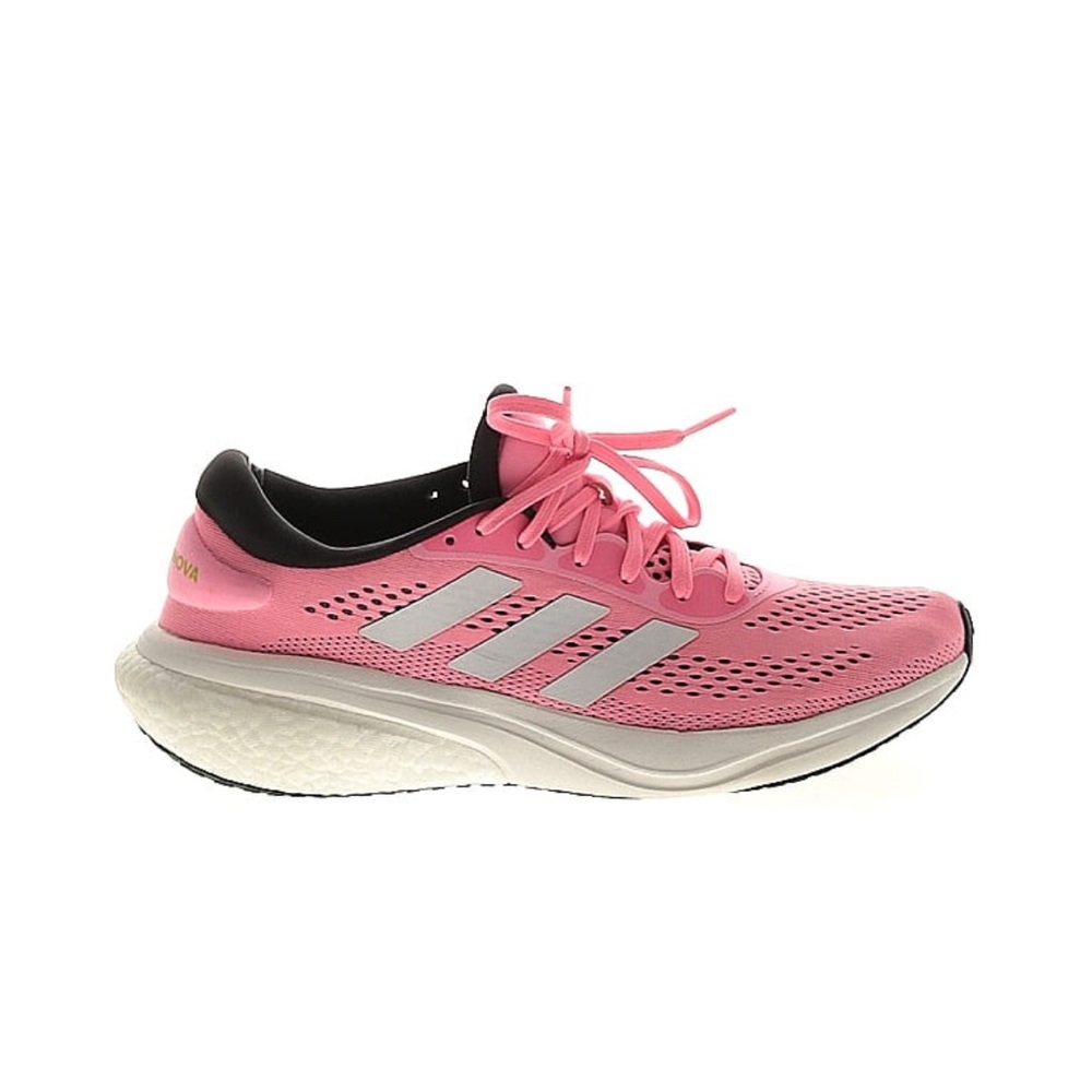adidas Pink Athletic Running Shoe with Silver Stripes